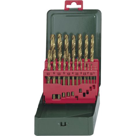 Metabo 627156000 HSS Metall-Spiralbohrer-Set 19teilig 1 mm, 1.5 mm, 2 mm, 2.5 mm, 3 mm, 3.5 mm, 4 m