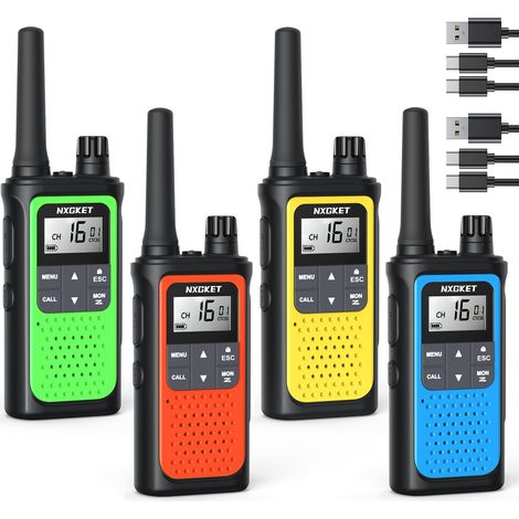 Rechargeable Talkie Walkie Longue Portée 5km, Talkie-walkie Enfants Adultes avec Batterie Li-ION Intégrées,Cadeau Jouet pour Garcon Fille Plus 3 Ans, 16 Canaux Radio Lampe De Poche pour Camping (1/5)