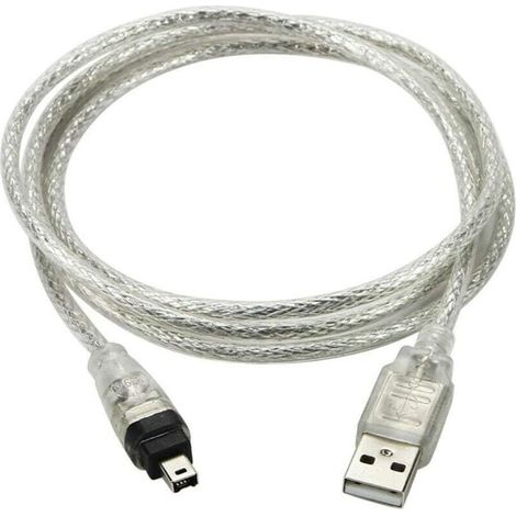 Cavo adattatore iLink da USB a FireWire a 4 pin 1394 – Lunghezza 100 cm – Pressacavo sagomato – Velocità di trasferimento 400 Mbps - DCR-TRV75E (1/5)