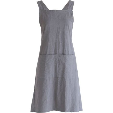 Tablier de cuisine japonais en lin pour homme, dos croisé, avec poches, gris, idéal cuisson, peinture, jardinage, nettoyage. (1/5)