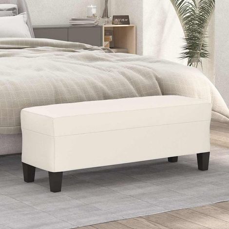 Banc - Banc de salon - Banc de table Crème 100x35x41 cm Similicuir BV964080 - BonneVie (1/5)