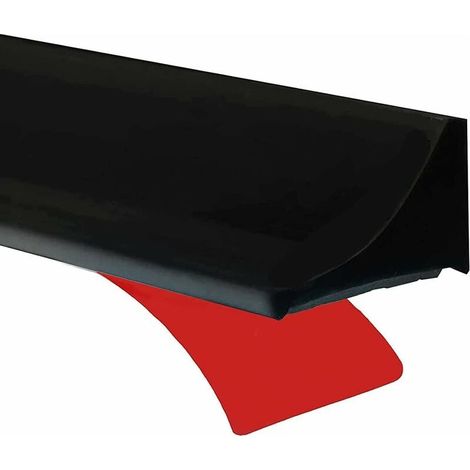 Fixation de porte et paroi de douche 2m Noir Barriere Douche Et Système De Rétention Silicone,Anti Débordement Seuil De Douche Barrage D'eau En Caoutchouc Autocollante,Joint Porte Etanche Pour Sol De (1/5)