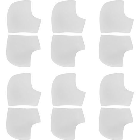 6 Paire de Protections Talon Amortissantes avec Trous - Coussinets de Choc Blancs (1/5)