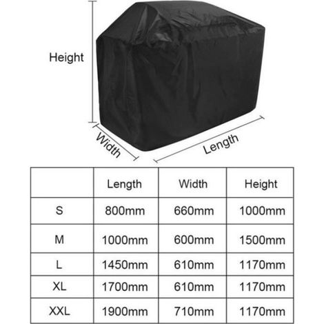Housse Barbecue, Bache Barbecue 210D de Protection BBQ Couverture de Gril Anti-UV-Anti-l'eau-Anti-l'Humidité L(14561117cm) (1/4)