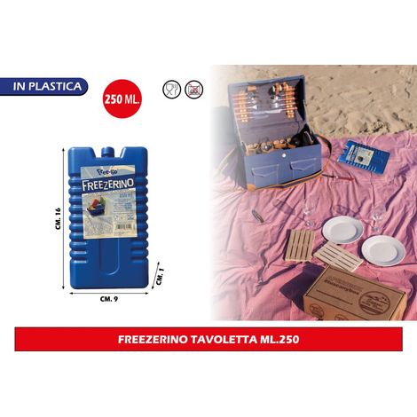 TrAdE Shop Traesio - Freezerino Ghiaccio Sintetico 250 Ml Mattonella Refrigerante Per Frigo E Borsa Termica -