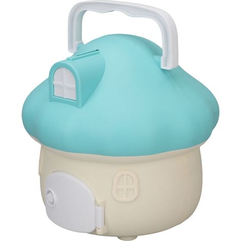 Tirelire champignon en plastique, décoration de bureau, bleue, pour enfants (1/5)