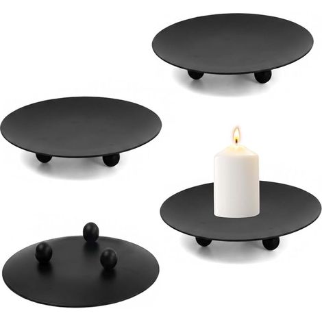 bougeoirs bougies piliers de 9 cm métal noir style rétro Noël les fêtes les mariages et la décoration de la maison (1/5)