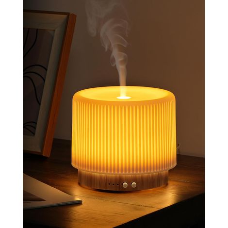 Diffuseur d'arômes - Diffuseur ultrasonique avec humidificateur d'air en céramique et bambou, lumière de bien-être, minuterie, arrêt automatique, sans BPA, construction silencieuse 25 (1/5)