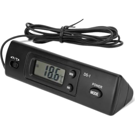 Thermomètre à Air de Voiture, Horloge électronique de Voiture à Double Sonde de Température Intérieure et Extérieure Horloge Numérique Multifonctionnelle de Haute Précision pour Véhicule (1/5)