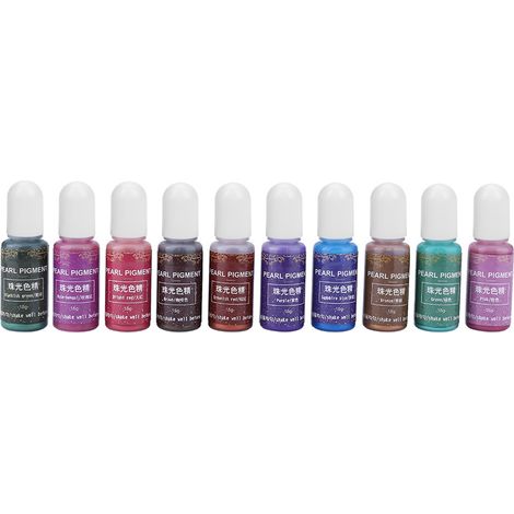 Colorant Époxy UV 10g - 10 Couleurs Vives pour Résine Artisanale DIY et Loisirs Créatifs (B) (1/5)