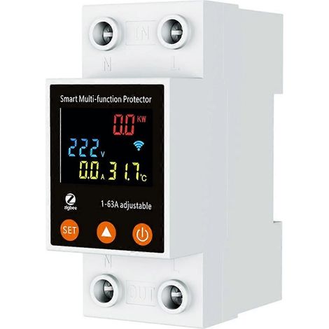 Disjoncteur différentiel bidirectionnel intelligent 2P 63A ZigBee, disjoncteur de surtension, minuterie pilotable par application (1/5)