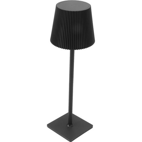 Kabellose Tischleuchte, Touch-Steuerung, einstellbare Lichtintensität, 4000 mAh Akku, USB-aufladbar, LED, ideal für Schlafzimmer, Büro oder Café (schwarz). (1/5)