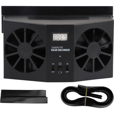 Mini-tragbarer schwarzer Solar-Autoventilator – Fahrzeuglüftungsventilator, Luftkühler (1/5)