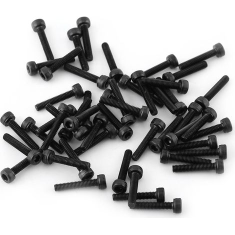 Jeu de 50 vis à tête hexagonale creuse M3 noires (M316 mm, entièrement filetées) (1/5)