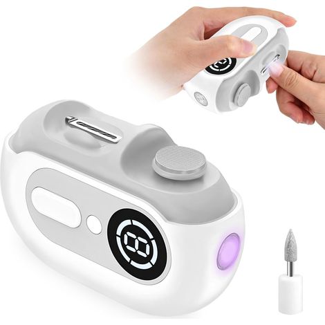 4 En 1 Coupe Ongle Electrique,Coupe-Ongles Automatique,Coupe Ongle Lime Électrique,avec Lumière LED,2 têtes de broyage,Pour Bébés,Adultes,Personnes Âgées (1/5)