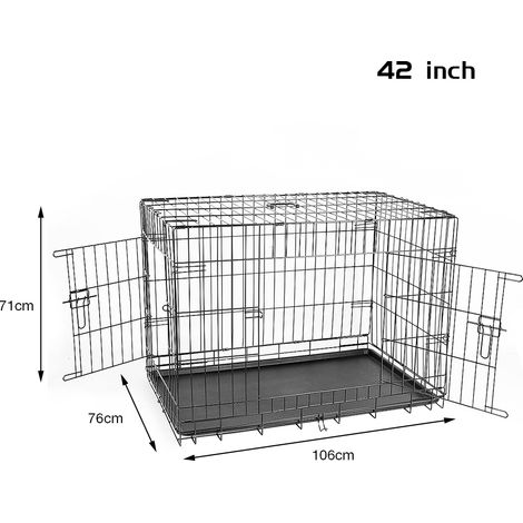 Caisse de Transport pour Chien en Acier Pliable Noir 1067671cm (1/5)