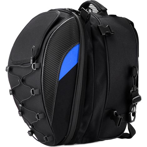 Sacoche Arrière Moto Imperméable Bagagerie Oxford Tissu Haute Densité Réfléchissant Universel Bleu Portable (1/5)