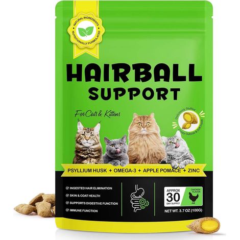 Cat Anti-Hairball Soft Hair Removal 2 in One Hair and Skin Care Anti-Hairball Accurate Dosage Chicken Flavoured Cat Treat 100g (1/5)