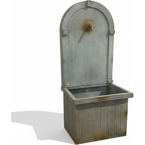 Fontaine murale de jardin 90cm – Finition gris-blanc effet zinc – Format slim 32cm pour petits espaces – Ambiance zen avec murmure d'eau – La Grande Prairie