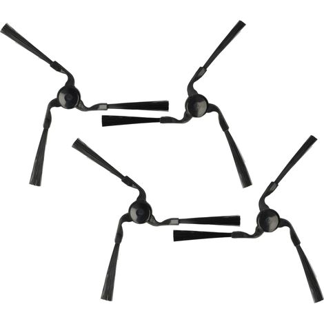 vhbw 4x spazzola laterale compatibile con Miele Scout RX1 robot aspirapolvere - Set spazzole, dx/sx, nero