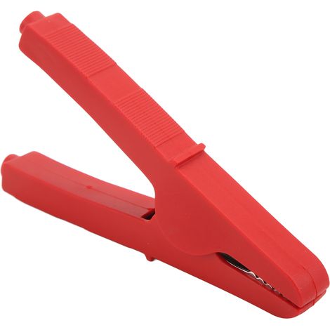 Pince crocodile isolée J.60053, multi-usage, 125 mm, tout cuivre, isolation de sécurité, fil de test d'alimentation, rouge (1/5)