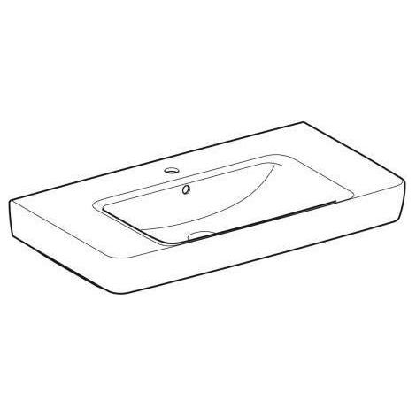 Geberit Renova Plan, Aufsatz-Waschtisch mit Ablagefläche, 90x48 (1/5)