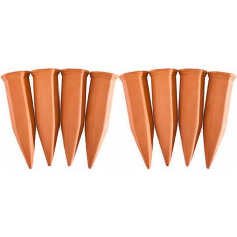 Cône d’arrosage, Terre Cuite, Lot de 8, pour Bouteilles Pet d’1,5 l, jardinières et Plantes en Pot, Terracotta (1/4)