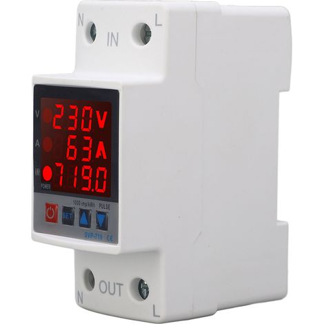Protecteur de tension ajustable AC220V 63A, dispositif intelligent à réarmement automatique, protection sur et sous tension (1/5)