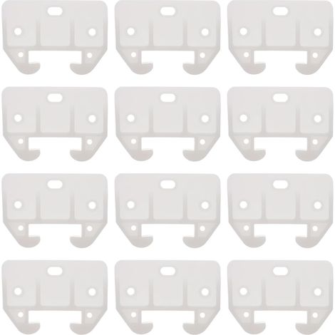 Lot de 12 Loquets Plastiques Grand Format pour Glissières de Tiroir, Supports de Guidage en Plastique pour Armoires et Meubles, Pièces de Remplacement pour Rails de Tiroirs (1/5)