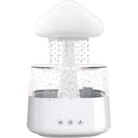 TAISHENGDA-Humidificateur Nuage De Pluie, Aromathérapie Veilleuse, avec 7 Couleurs Changeantes Lumières Son Goutte d'eau, 3 Modes Brume De Pluie, for Chambre, Dormir (1/5)