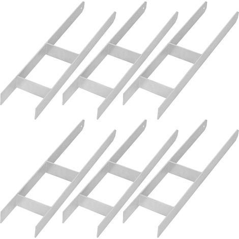KOTARBAU® H-Säulenfuß für Wandeinbau, Konsole, verzinkter Stahlanker, 140 mm, 6er Set (1/5)