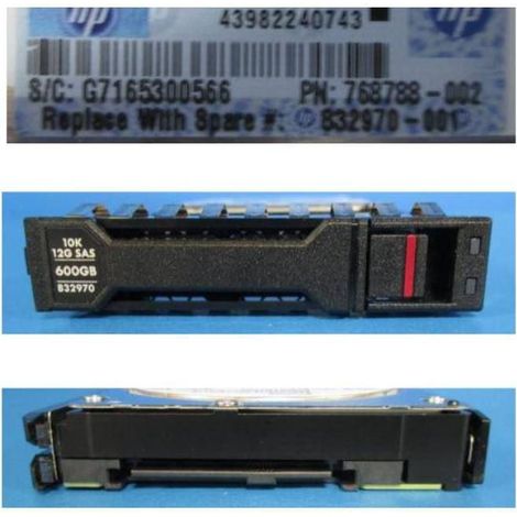Disco rigido HP Enterprise SAS da 600 GB, 12G, 10K, formato SFF, codice 832970-001