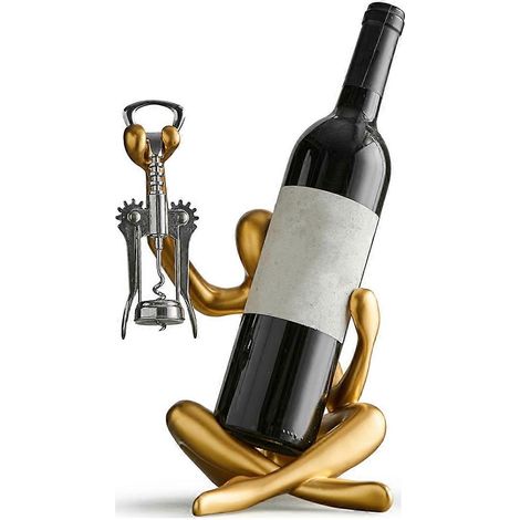 Porte-bouteilles de vin en forme de statue, adapté à un comptoir. (1/5)