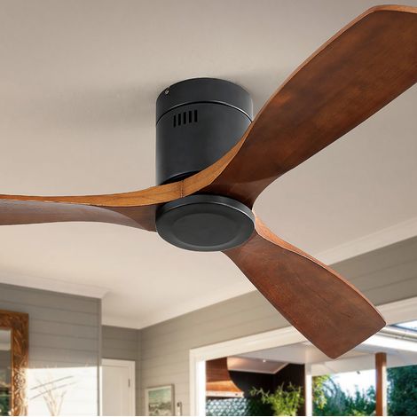 Deckenventilator 132 cm DC 3 Flügel aus Massivholz, umkehrbar, Timer 1/4/8 h, Fernbedienung, leise (1/5)