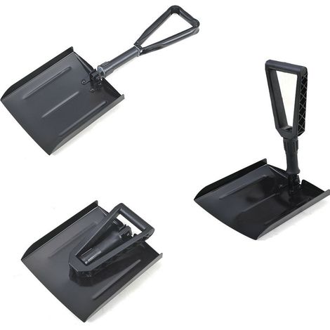 Outils de déneigement Grande pelle à neige noire Portable détachable en aluminium en forme de T léger, 66 cm (1/5)