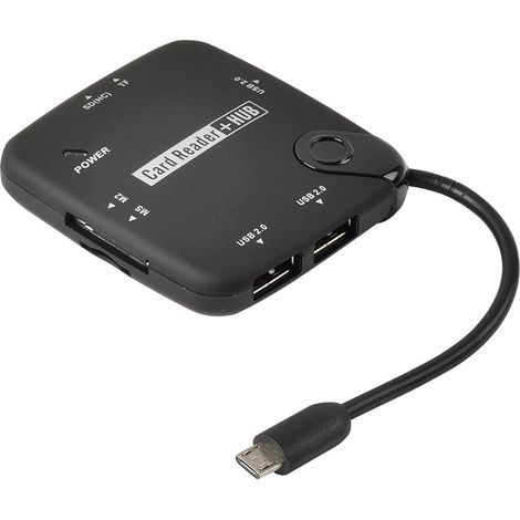 LECTEUR MULTI-CARTES / Micro USB Male 3 USB + 1 SD + 1 T-Flash + 1 M2 + 1 MS / MS Duo Erard 722494
