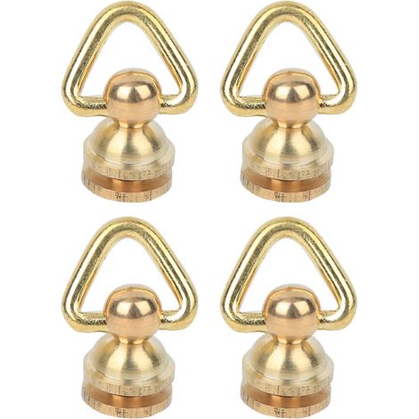 4 pièces anneaux en métal vis têtes rondes décoratives goujons rivets clous pivotants bricolage accessoires de matériel d'artisanat en cuir adaptés aux sacs à dos ceintures (Brass Color) (1/5)