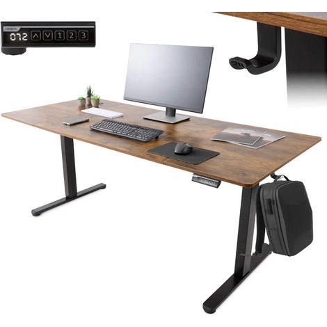 AREBOS Scrivania elettrica regolabile in altezza 180 x 80 cm con funzione memoria (1/5)