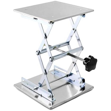 Laboratory Lift Table 200 x 200 mm Stainless Steel Scissor Lift Platform for Laboratory Experiments Maximum Load 15 kg (1/5)