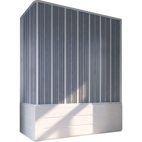 Sopravasca Angolare 70x170x150 cm 1 Anta a Soffietto in PVC Apertura Laterale H150 cm Dorini Bianco (1/3)