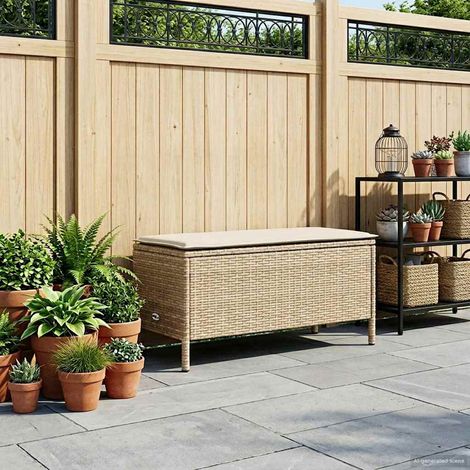vidaXL Poggiapiedi da Giardino Beige e Crema 80 x 38 x 42 cm
