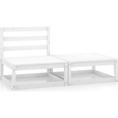 Set di mobili da giardino mobili da esterno 2 pezzi bianco legno di pino massiccio 020015909