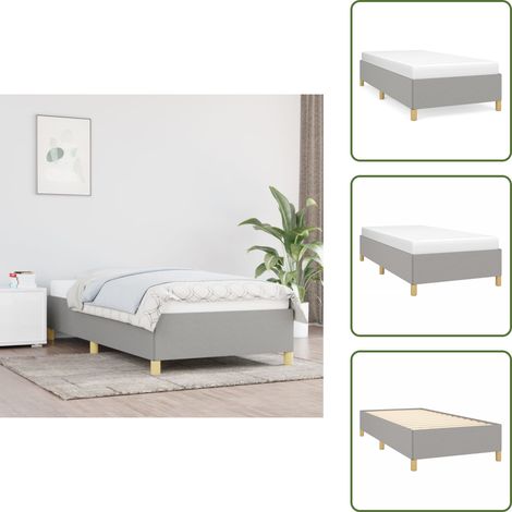 Bettgestell ohne Matratze Hellgrau 100x200 cm Stoff - Bettrahmen - Doppelbett - Boxspringbetten - Lattenrost - Schlafzimmermöbel (1/5)