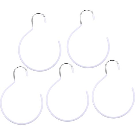 Porte-écharpes rond – Organise foulards, châles, cravates, ceintures, étoles et plus encore – Lot de 5 (blanc) (1/5)