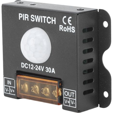 Interrupteur PIR Détecteur de Mouvement LEDs Capteur Infrarouge Corporel pour Bandeau Lumineux Extérieur DC12-24V 30A (1/5)