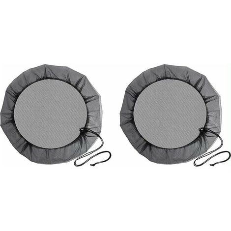Filet de baril de pluie de diamètre 80 cm, 2 pièces filet de protection avec cordon de serrage, couverture anti-moustiques et animaux pour collecteur d'eau de pluie