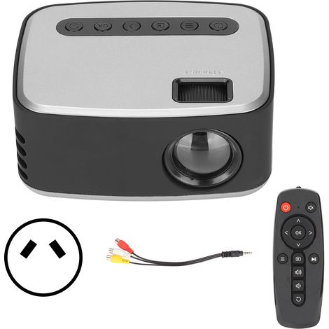 Projecteur vidéo portable Full HD 1080P argent et noir - Mini projecteur pour cinéma maison et films en extérieur, prise AU 100-240V (1/5)