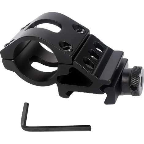 1 support de collier de serrage noir avec 1 clé hexagonale, support en métal, support de lampe de poche, support de tuyau, accessoire de fixation (1/5)