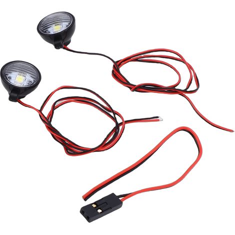 Phares LED ronds blancs pour voitures télécommandées avec supports métalliques réglables (1/5)