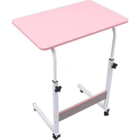 Table D'appoint - Table De Lit À Roulettes Réglable En Hauteur - Pour Canapé Lit Ordinateur Portable Bureau - 80x40 Cm - 1 Pièce (1/5)